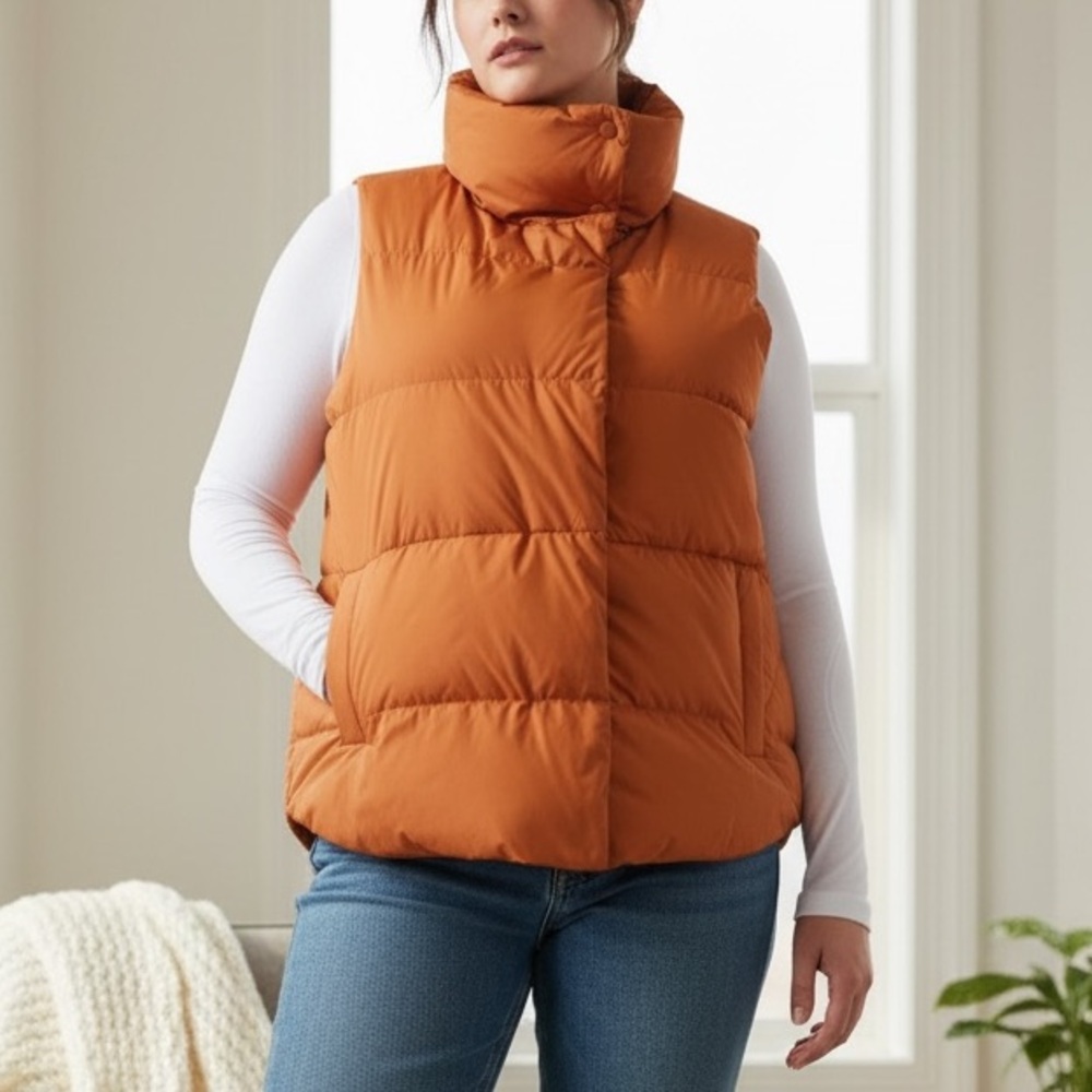 (NWT) ATHLETA Downtown Vest in Foliage Orange, Small